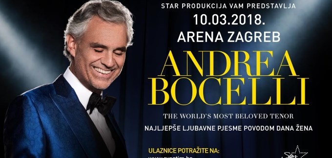 Najljepši dar za Dan žena: Andrea Bocelli 10. ožujka 2018. u Zagrebu